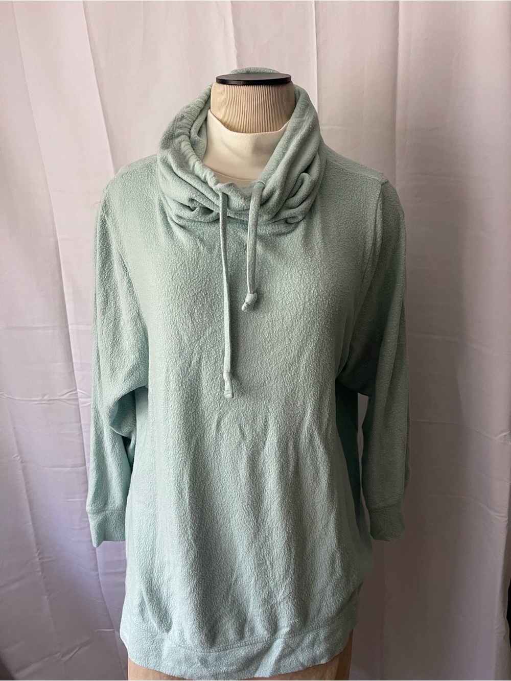 Earth Light Mint Cowl Neck Pullover Sweater